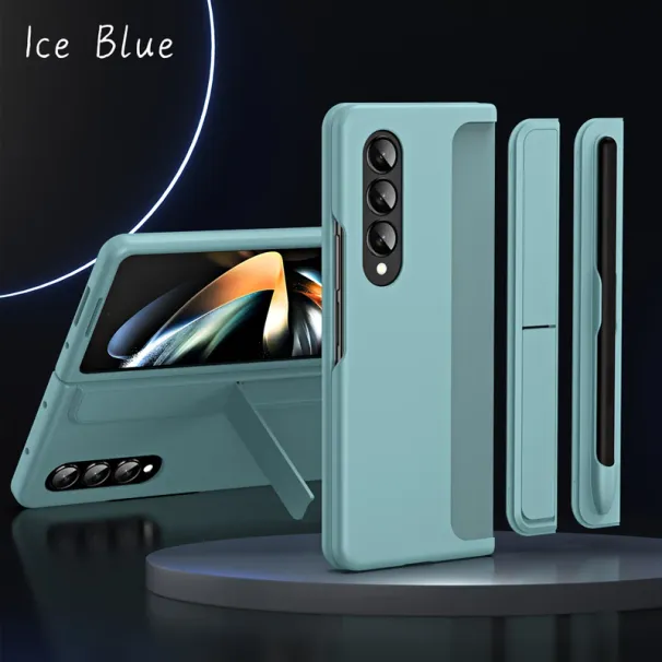 Voor Samsung Galaxy Z Fold5 Fold 5 4 3 5G Afneembare Achterkant Slot Case Anti-drop Kickstand Cover met Stylus Pen_voghion.com