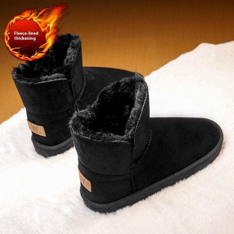 Schneemänner im Winter, dicke warme Fleece-, Schwarzbrot-, Pelz- und Lederschuhe, nordöstliche Baumwollstiefel für_voghion.com