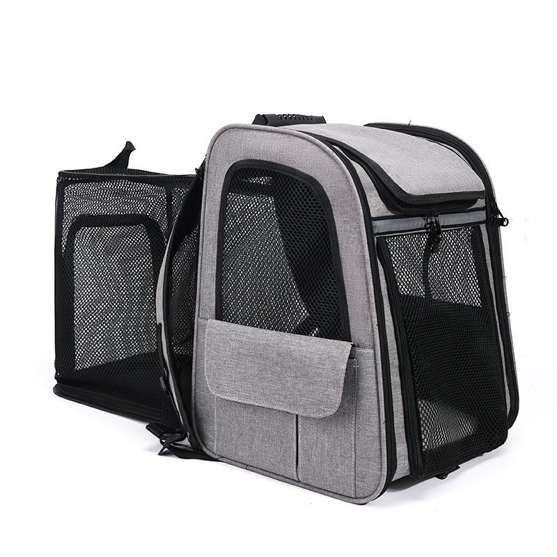 Erweiterbarer Haustier-Transportrucksack, tragbar, faltbar, atmungsaktiv, ideal für Reisen mit Katzen, für unterwegs_voghion.com