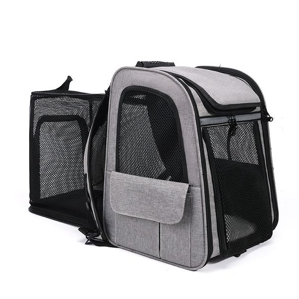 Erweiterbarer Haustier-Transportrucksack, tragbar, faltbar, atmungsaktiv, ideal für Reisen mit Katzen, für unterwegs_voghion.com