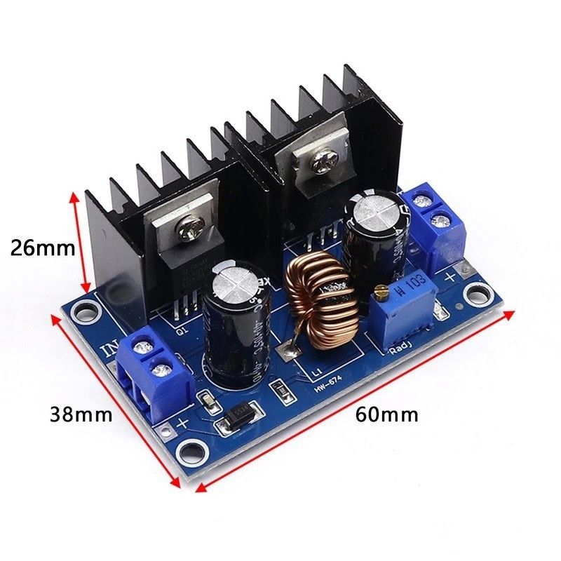 XL4016E1 Step-down-modul, med digitalt display 8A med reguleret step-down-modul DC-DC højeffekt DC-spændingsregulator_voghion.com