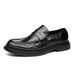 TerraStride Business Genuine Casual Spring New Slip-On Black Leather Shoes Commuter Men's Loafers_voghion.com