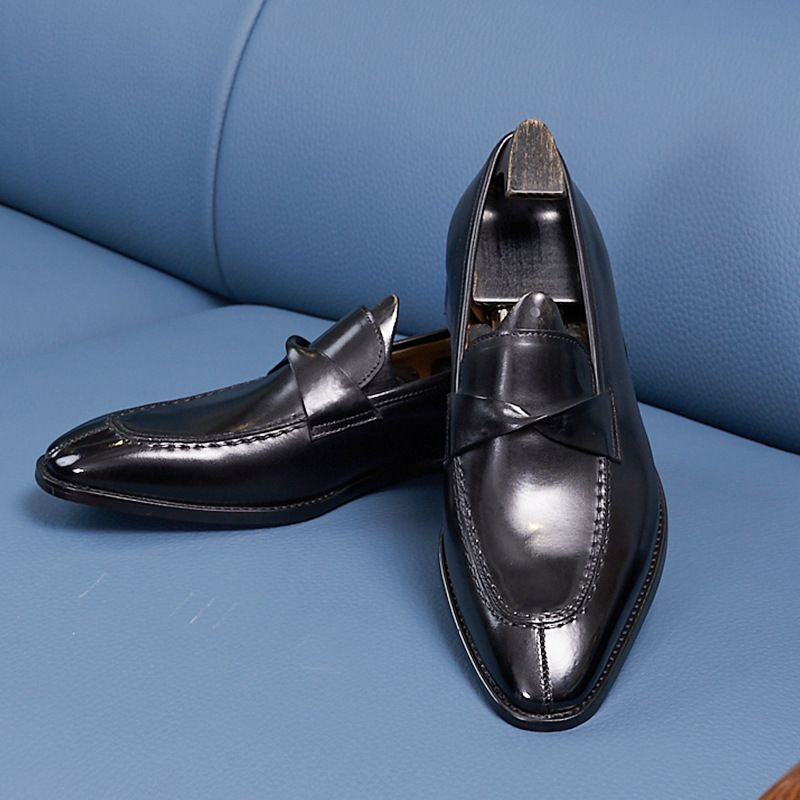 Retro-Pennyloafer aus echtem Leder, handpoliert – klassische Slip-On-Freizeitschuhe für Herren_voghion.com
