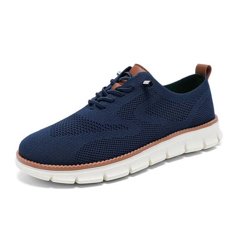 Herrenschuhe Leichte Schnürschuhe Lässige Herrenschuhe Atmungsaktive fliegende gewebte Loafer Große Herren-Loafer_voghion.com