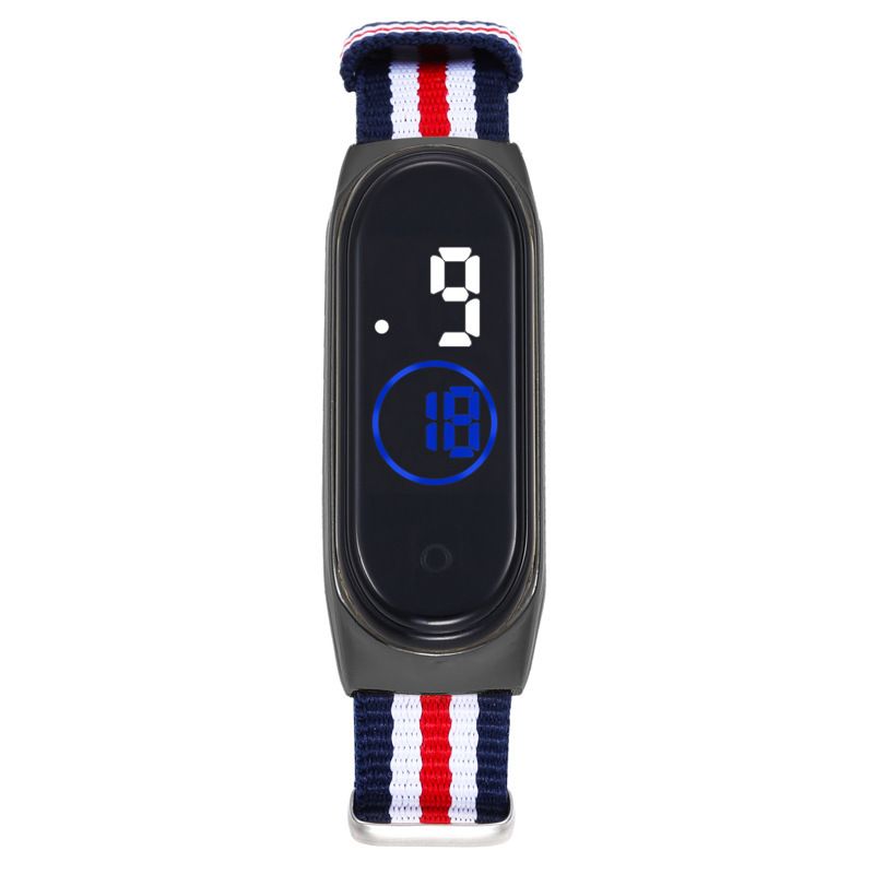 Spot Direktverkauf LED Elektronische Uhr Für Studenten, Einfache Und Modische Touch Wasserdichte Nylon Seil Strap_voghion.com