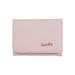 Women's short wallet small fresh solid color student small three fold coin purse card holder cute wallet small wallet_voghion.com