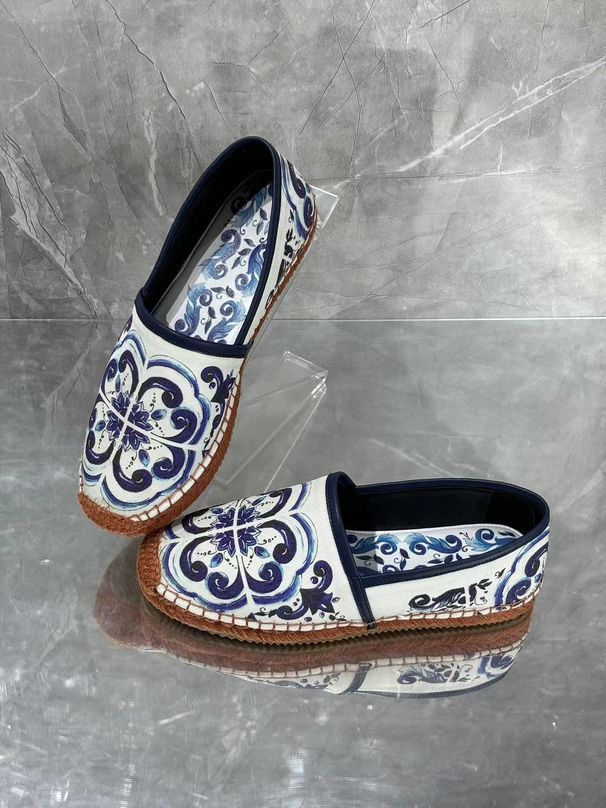 Dámské boty, lanové a modré a bílé porcelánové jednotlivé boty, přeshraniční, ležérní a všestranné, oblíbené, svěží a umělecké, pohodlné a všestranné_voghion.com