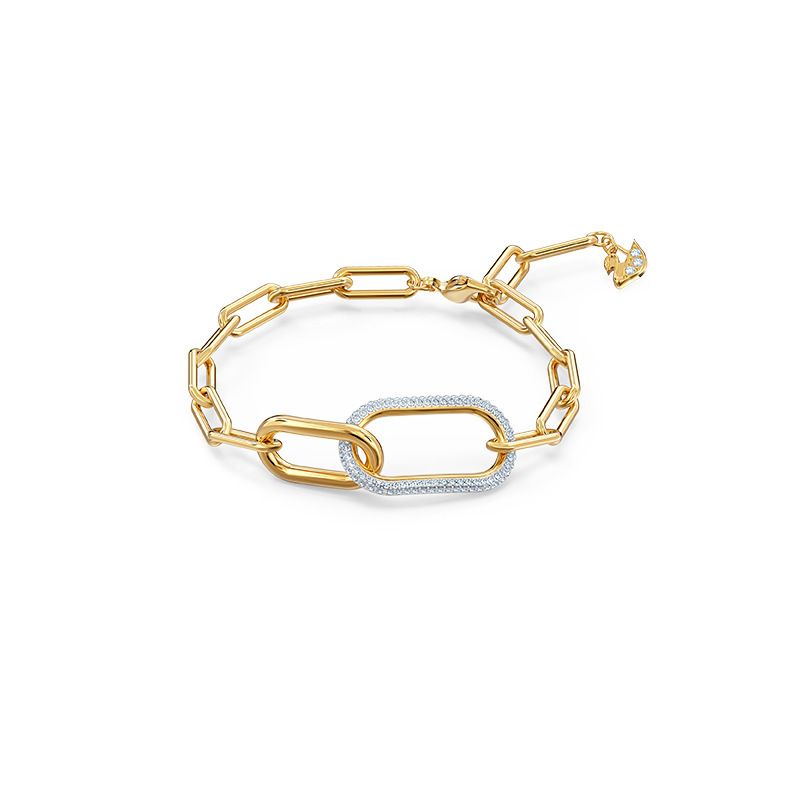 Goldfarbene ineinandergreifende Schlossarmbänder für Frauen Elements Kristallarmbänder für Frauen_voghion.com
