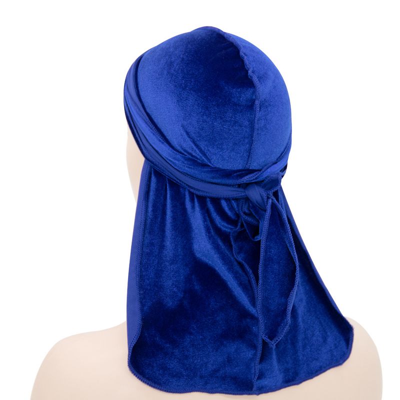 Hot Sale Velvet Long Tail Pirate Hat Hip Hop Oversized Turban Hat Durag_voghion.com