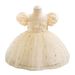 2024 nouvelle robe d'hôte pour enfants robe de soirée pour fille de fleur d'un an robe de princesse florale à manches bouffantes robe en gaze en stock_voghion.com