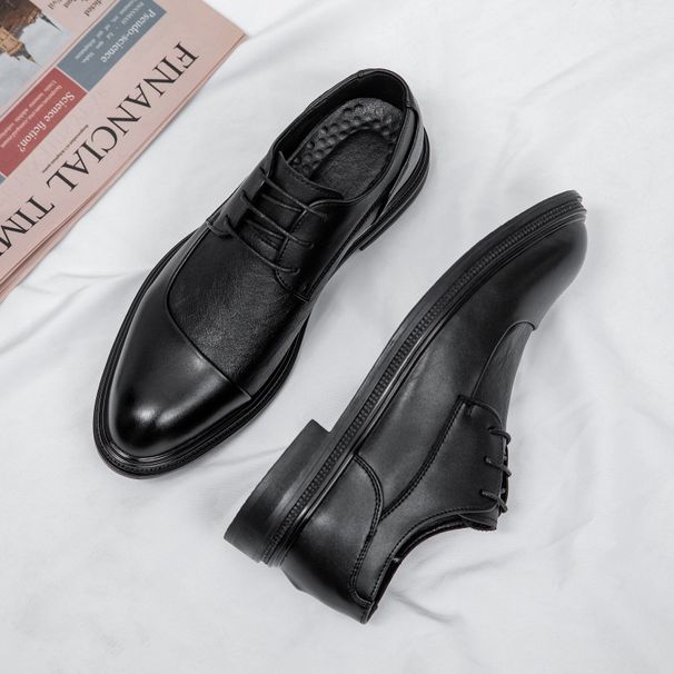 Lässige, breite Schuhe aus Leder in Groß, braun, für den täglichen Gebrauch_voghion.com