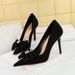 18249-H33 Korean Fashion Banquet Thin Heels, Shallow Mouth, Pointed Water Diamond Bow, High Heel Single Shoes For Women_voghion.com