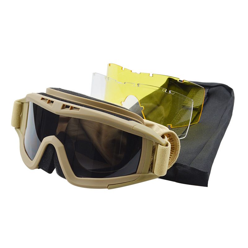 Upgraded Sponge Pad Tactical Glasses HD Impact Explosion proof Real CS Goggles Set_voghion.com