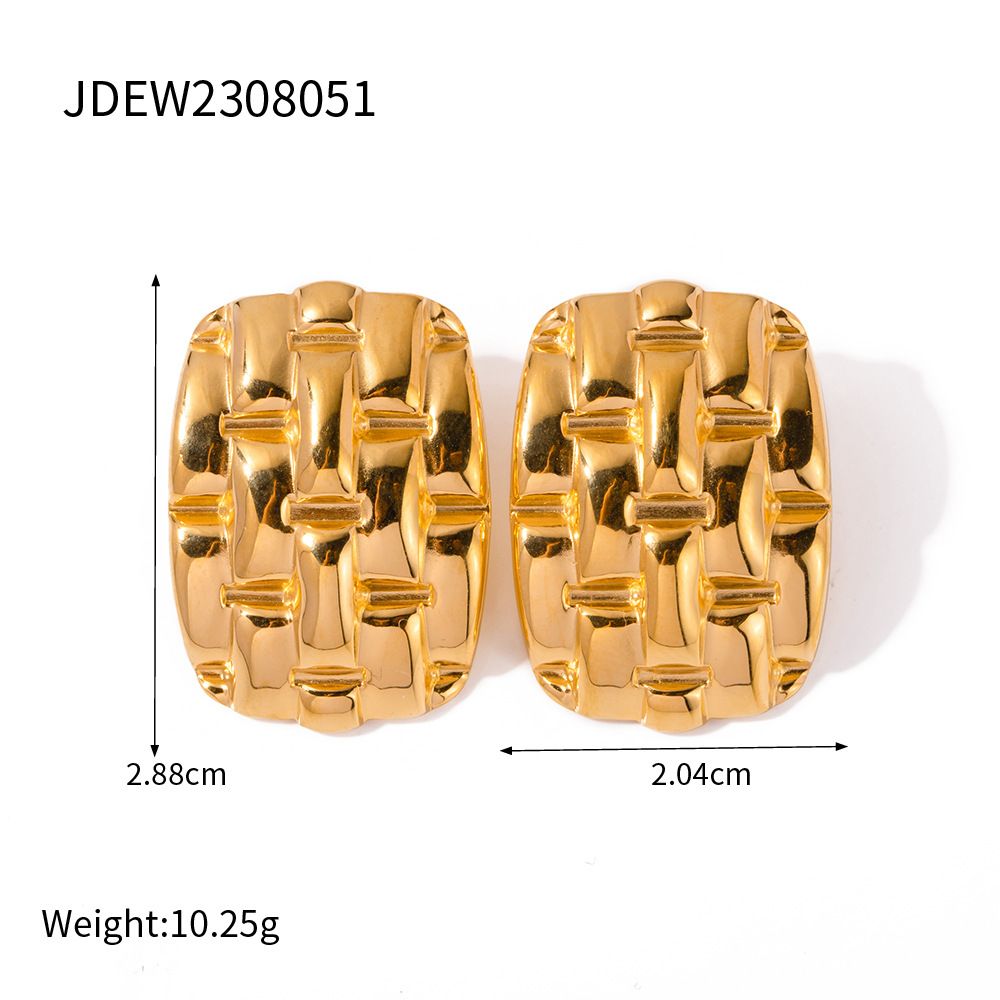 Advanced design, gold stainless steel texture, exaggerated earrings, INS women's fashionable and versatile earring_voghion.com