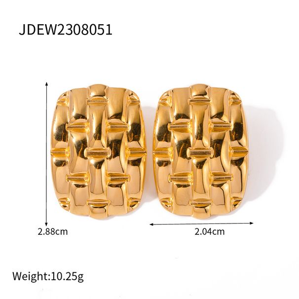 Advanced design, gold stainless steel texture, exaggerated earrings, INS women's fashionable and versatile earring_voghion.com