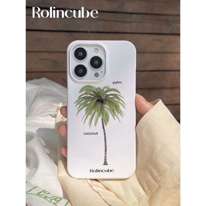 Θήκη τηλεφώνου Promax από Ιαπωνικό και Κορεατικό Coconut Tree Ale 14 για iPhone 13/12/11, μαλακό καουτσούκ, XS/XR, εξατομικευμένη, μινιμαλιστική_voghion.com