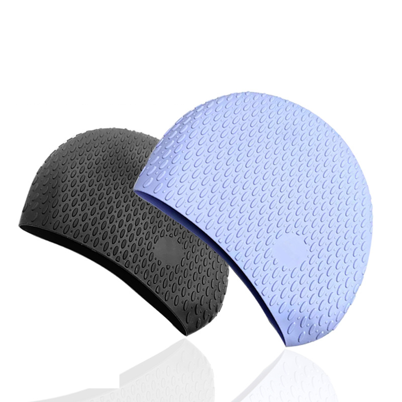 Swimming Caps Protection Silicone Swimming Cap Large Size Brimless Water Drop Cap Ear Protection Does Not Bind The Head Solid Color Swimming Cap_voghion.com