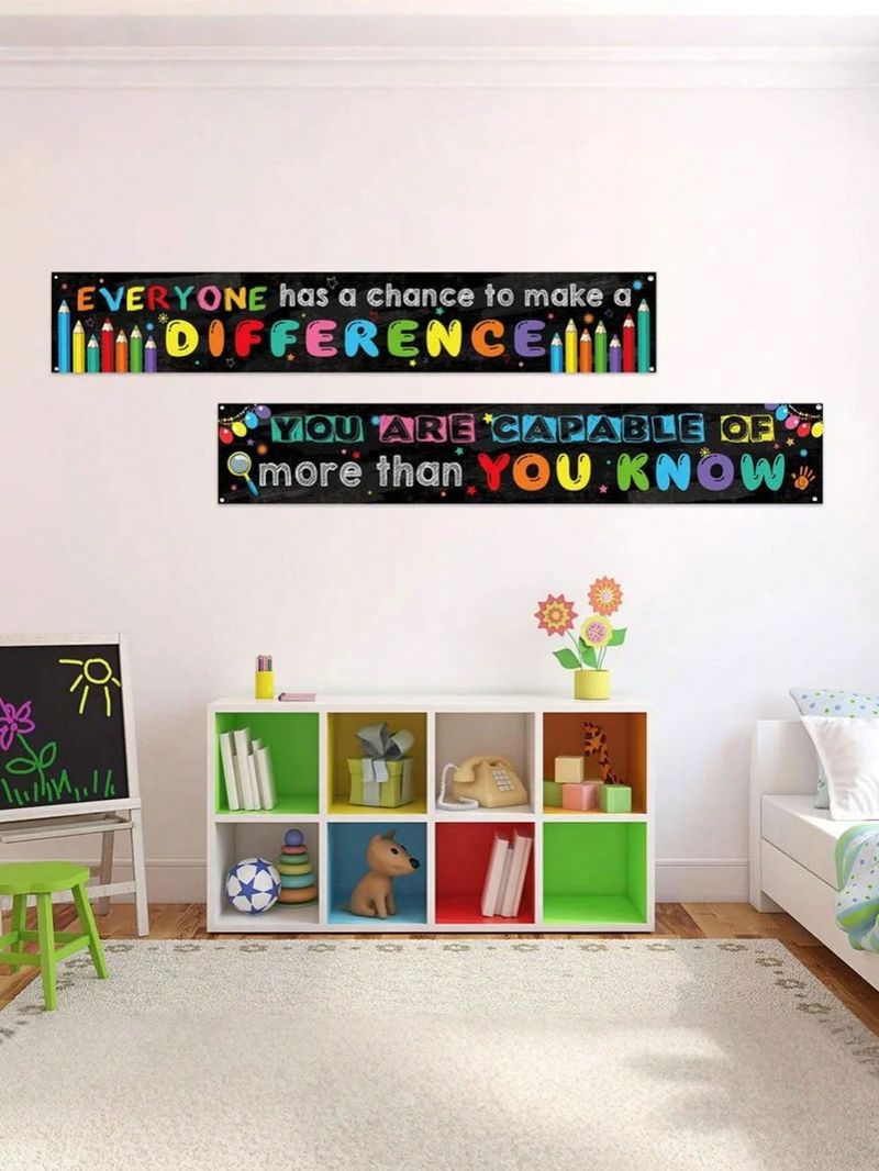 2 Stück schillerndes buntes Willkommensbanner für die Eröffnungssaison der Schulsaison, Willkommensparty-Dekoration, Hintergrundbanner, Schulklassenzimmer-Dekoration_voghion.com