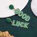 St. Patrick's Day alloy letters inlaid with diamonds and rice beads GOOD LUCK Irish theme event_voghion.com