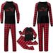 Women's Sleepwears Christmas Parent Child Suit Red And Black Contrast Merry Christmas Print Parent Child Home Clothes_voghion.com
