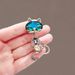 New Temperament Fashion Sapphire Cat Brooch Electroplating Diamond Suit Corsage Accessories Niche High-end Pin_voghion.com