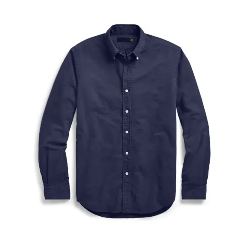 Mens Blouse Tops T quality Embroidery Long Sleeve Shirts Solid Color Slim Casual Business Clothing Dress Long-sleeved_voghion.com