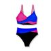 Bikini da spiaggia con spacchi laterali, coordinato con i colori dell'abbigliamento femminile_voghion.com