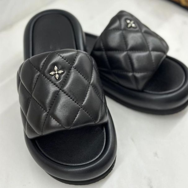 Zapatillas de suela gruesa con flores cruzadas para usar en el exterior. Verano 2024, nuevo estilo, bizcocho, aumento de altura, casual_voghion.com