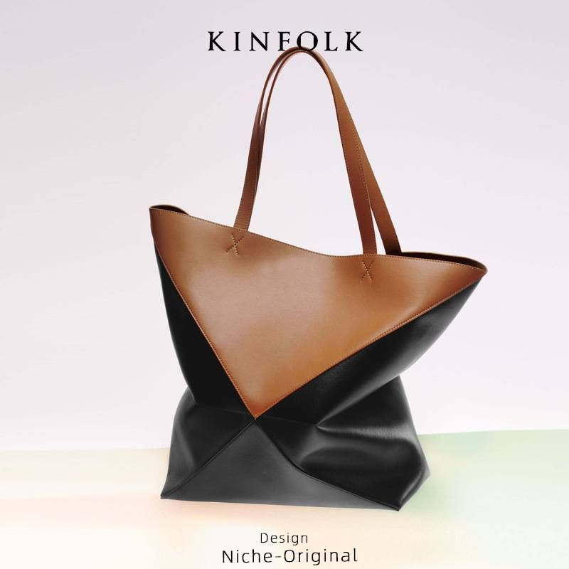 Neue verformte geometrische Falt-Einkaufstasche mit großem Fassungsvermögen, Schultertasche, Achseltasche, Unisex-Tasche_voghion.com