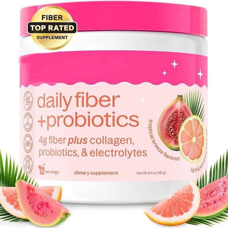 Tägliche Ballaststoffe + Probiotika Tropical Breeze Mix | 4 g Ballaststoffe, Kollagen und Probiotika | 16 Portionen_voghion.com