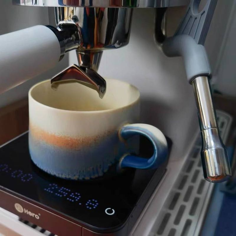 Shallow Mountain Series Mountain Sea Blue Coffee Cup Design Sense, Niche Jingdezhen Underglaze Color Handmade Ceramic High Aesthetic Value_voghion.com