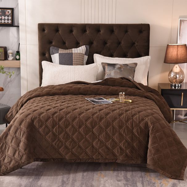 Extra Thick Crystal Fleece Quilted Bedspread - 2.2m Winter Warm Tatami Bedding (Dual Use As Cover & Mattress Pad)_voghion.com