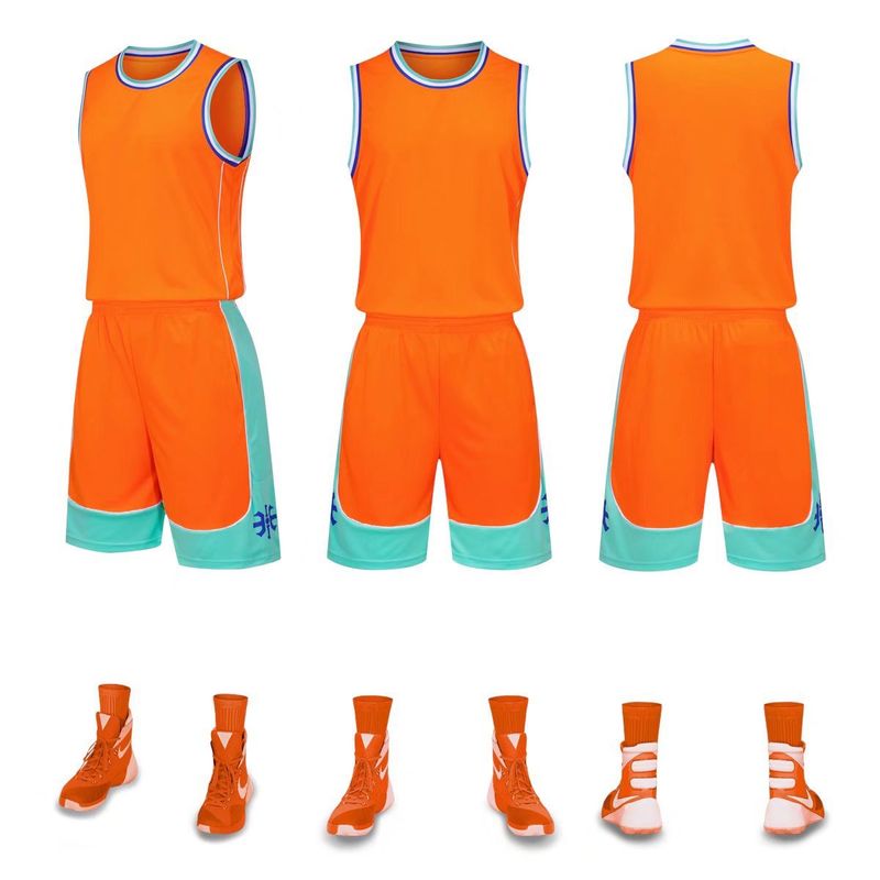 Basketball suit set, men's fashion print, student loose vest, large size training and competition printed team uniform,_voghion.com