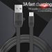2 stk. 1 M sort TPE nudellignende USB-kabel - 3A hurtigopladning, velegnet til Android Typec mobiltelefon_voghion.com