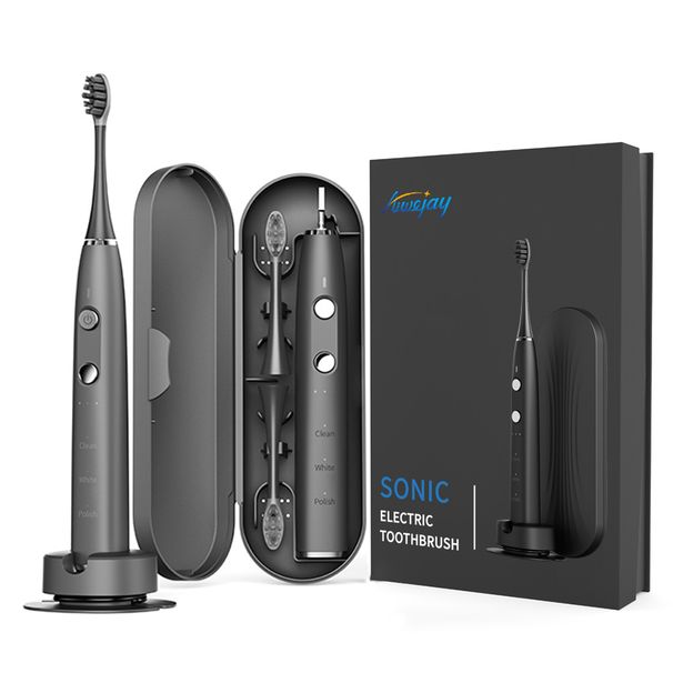 Cepillo de dientes eléctrico sónico: 3 modos, suspensión magnética, batería de más de 50 días, silencioso (46 dB), autolimpiante con estuche de viaje UV_voghion.com