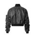 2025 New Style Handsome Long Sleeve Large Pock High Stand Collar Leather Spring Short Motorcycle Windproof Design_voghion.com