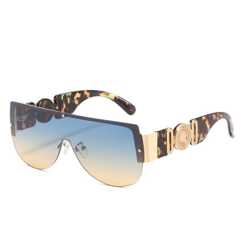 Gafas de sol unisex de una pieza Gafas de sol de una pieza de tendencia con personalidad y montura grande Gafas de sol de pasarela_voghion.com