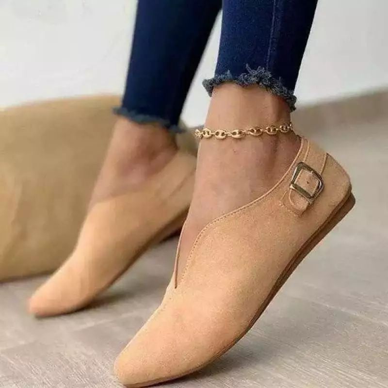 Pantofi de damă, Modele de comerț exterior, Pantofi casual cu talpă plată și vârf ascuțit, Pantofi cu talpă joasă, Mărime mare 43_voghion.com