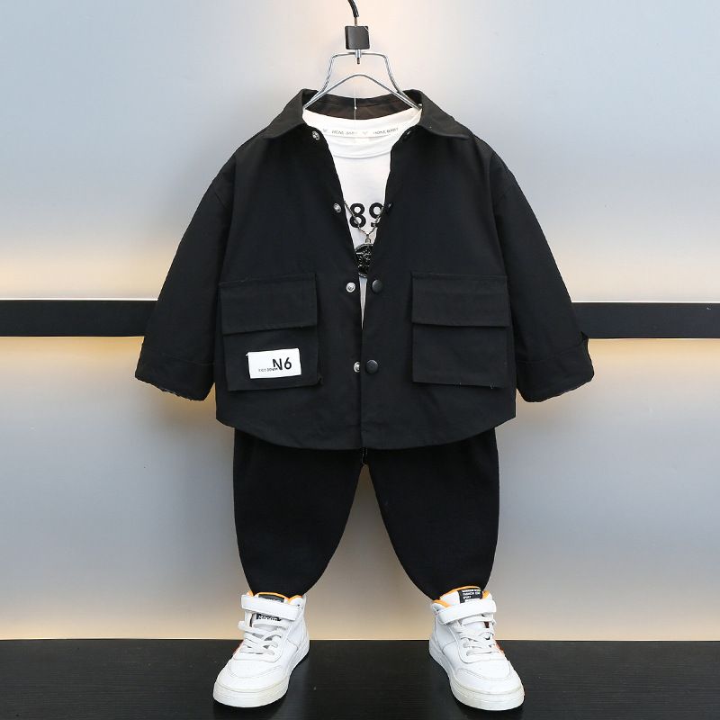 Pentagram Mont 2024 İlkbahar Yeni Çocuk Giyim Orta ve Küçük Erkek Çocuk Moda Ceket Üst Trend_voghion.com