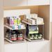 Under-Sink Pull-Out Drawers - 2 Stackable Organizers Acrylic+Aluminum Fits EU Cabinets_voghion.com