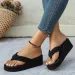 Clip Toe Platform Slippers For Women EVA Solid Color Lightweight Wedges Flip Ps Woman Thick Bottom Non-Slip Slides Beach_voghion.com