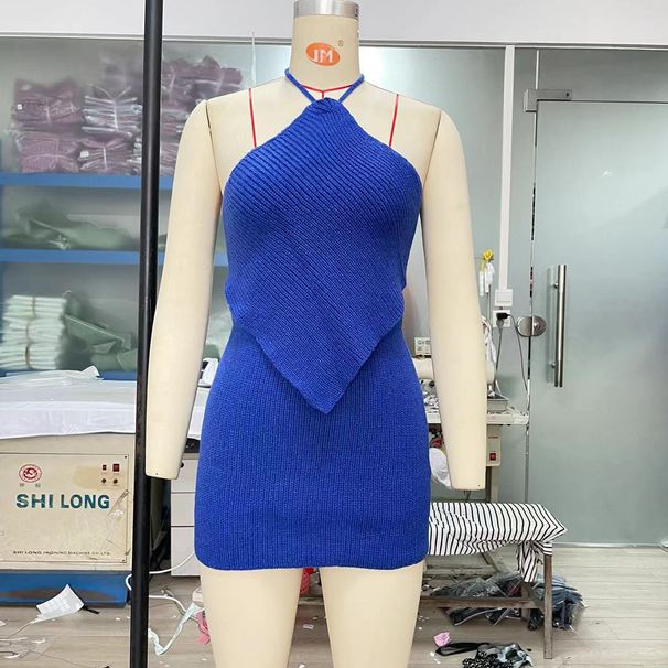 Naisten yksivärinen rento housupuku_voghion.com