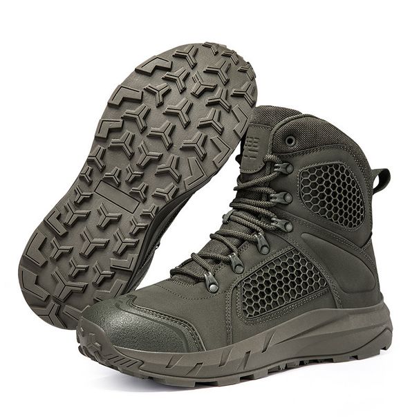 Men's & Women's Tactical Boots - Lightweight, Breathable & Slip-Resistant For Running, Training & Duty Mid Tube Black Men_voghion.com