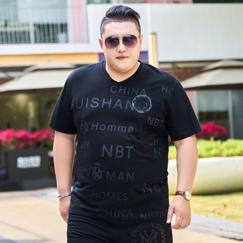 Herrenbekleidung Einfaches, modisches, lässiges Kurzarm-T-Shirt für Herren in Übergröße, lockeres, halbärmeliges T-Shirt, Oberteil, extragroße Sommerkleidung aus Baumwolle_voghion.com