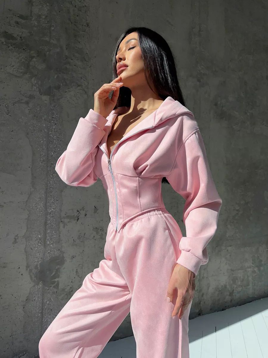 Streetwear Hoodie & Jogger Set – Drawstring Waist, Long Sleeve (S/M/L/XL, Pure Color, Trendy & Comfortable)_voghion.com