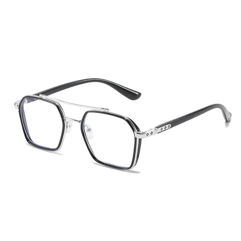 Myopia Glasses Men's Trend Domineering Flat Glasses No Degree Anti-blue Light Radiation Student Glasses Goggles_voghion.com