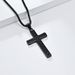 Collier pendentif croix en acier titane de style simple pour hommes et femmes, accessoires de chaîne de pull_voghion.com