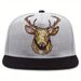 Cappelli a tesa piatta da uomo e da donna, cappelli hip-hop con testa di cervo stampata e ricamata_voghion.com