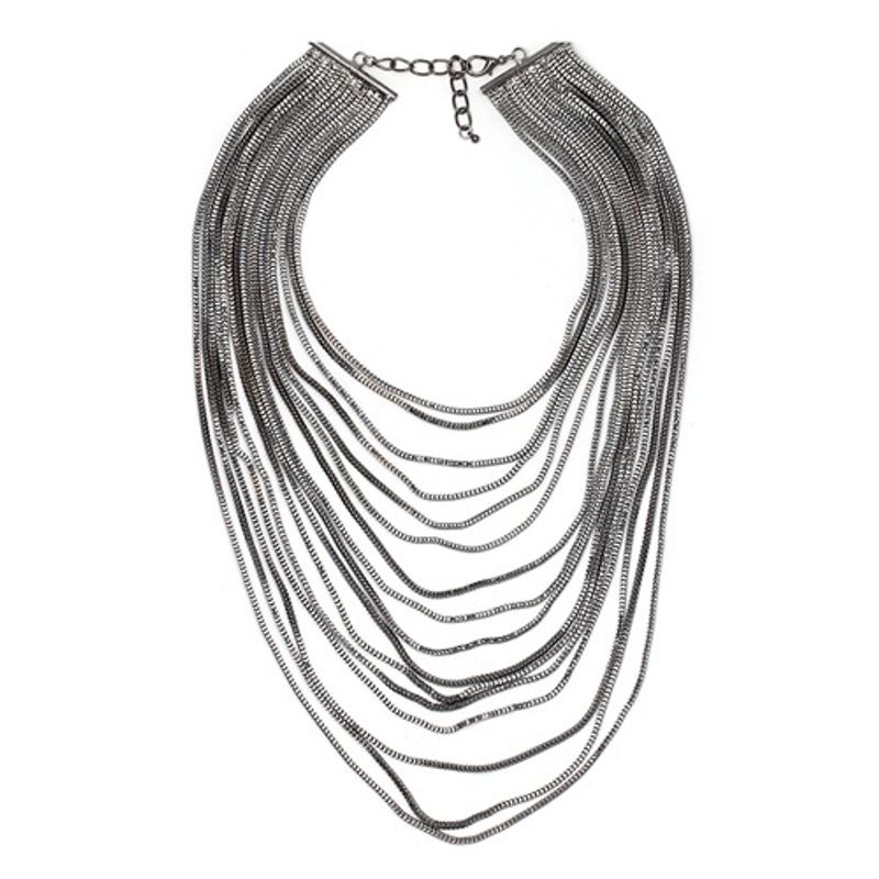 Exaggerated Multi-layer Metal Chain Fashion Evening Necklace Accessory H2408_voghion.com