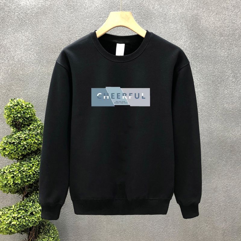 Herrenbekleidung Crewneck Sweat Herren Loose Design Sense Smiley Print Style Retro Instagram Style Modisches Markenoberteil für Frühling und Herbst_voghion.com